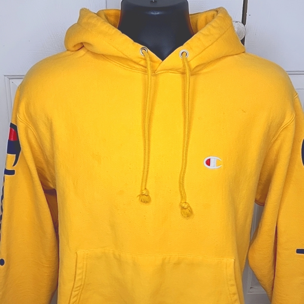 Champion Reverse Weave Flock Script Sleeve Hoodie… - image 2